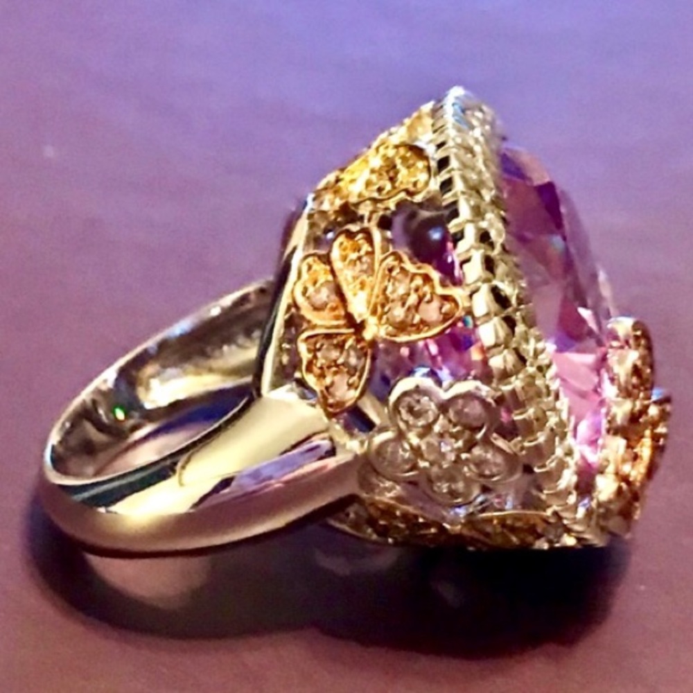 Pink+White Dmq Statement Ring-Butterflyaccents - image 8